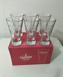 Set Completo 6 Bicchieri Di Vetro Campari Nuovi