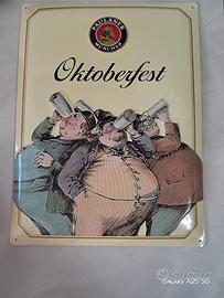 targa metallo paulaner oktoberfest rilievo 30x40
