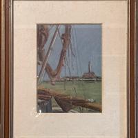 Quadro olio Porto Corsini Ravenna pittore B. Gelli