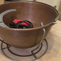 Pentola paiolo in rame elettrico per polenta