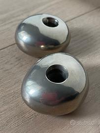 Set 2 portacandele vintage a forma di ciottoli.