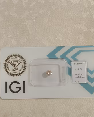 Diamante Naturale certificato IGI sigillato. 0,37 