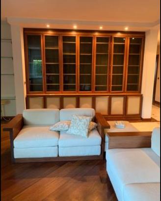 libreria in teak anni 80 da incasso