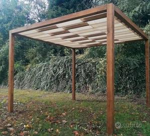 Gazebo in legno lamellare_tenda pvc