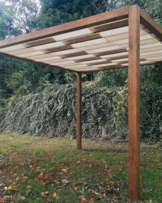 Gazebo in legno lamellare_tenda pvc
