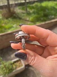 Anello argento con rubino
