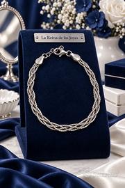 Bracciale argento 925 multifilo veneziana 17/20 cm