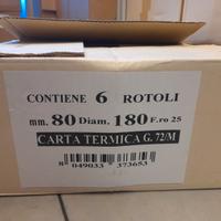 Rotoli carta termica 72gr, 80x180mm diam, foro 25