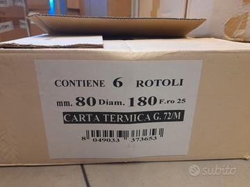 Rotoli carta termica 72gr, 80x180mm diam, foro 25