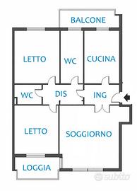Quadrilocale con doppi servizi