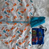 Mantella kway bambino spiderman  + sacca pjmask
