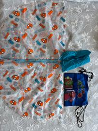 Mantella kway bambino spiderman  + sacca pjmask