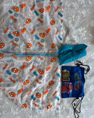Mantella kway bambino spiderman  + sacca pjmask