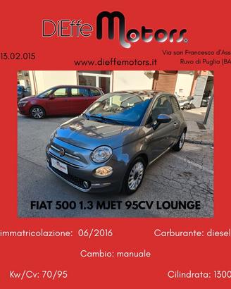 Fiat 500 1.3 Multijet 95 CV Lounge