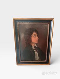 Antico dipinto olio Biedermeier Ritratto 1817