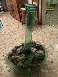 Portafiori in vetro a forma di bottiglia