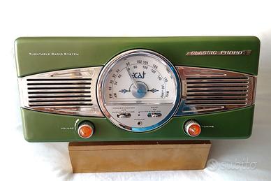 Giradischi radio fm/am stereo, stile vintage