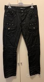 Jeans da uomo DMJ in colore nero brillante