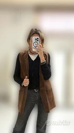 Gilet scamosciato marron glacé