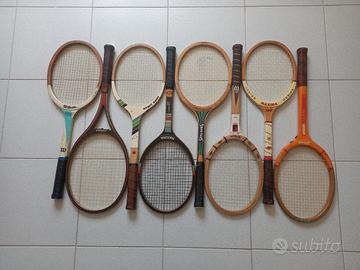 racchette tennis in legno vintage