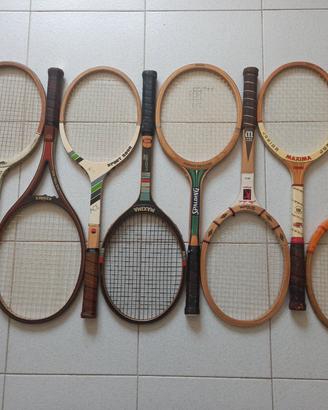 racchette tennis in legno vintage