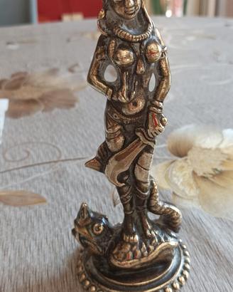 Statuetta vintage in bronzo Dea Ganga  