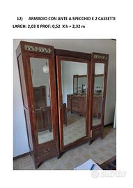 Set 4 pezzi camera da letto vintage