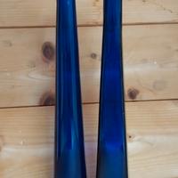 Coppia bottiglie vintage blu cobalto