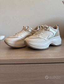Hogan Maxi I Active Allacciato Argento/Bianco Tg36