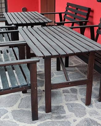 set tavolo sedie e panca da giardino 