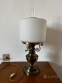 Lampada Vintage in Ottone e Vetro
