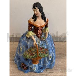 STATUA DONNA MADE IN ITALY CESTO FIORI
