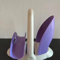 Porta bicchieri e tovaglioli Ecoplast lilla/bianco