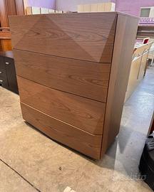 Cassettiera 5 cassetti moderna color rovere