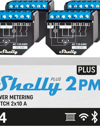 Shelly Plus 2PM, Relè Interrutore con Misurazione