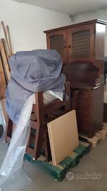 vetrina - porta tv - poltrone legno