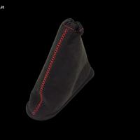 Cuffia freno mano 595 Abarth alcantara filo rosso