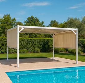 Gazebo 3x4 o 3x3 Telo Scorrevole bianco o nero 
