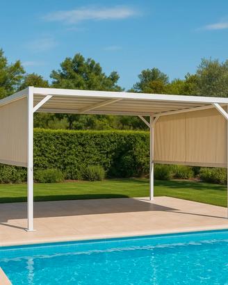 Gazebo 3x4 o 3x3 Telo Scorrevole bianco o nero 