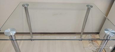 Tavolo Design Moderno: Vetro e Acciaio (120x80 cm)