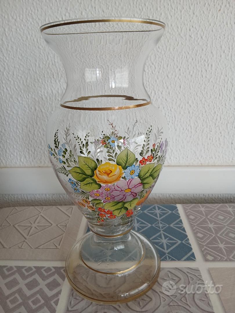 Vaso di cristallo, alto 30 cm, per fiori e decorazioni, design a grana di ghiaccio, amore eterno per la casa bello, lucido, adorabile, adatto per tutte le occasioni, perfetto come regalo