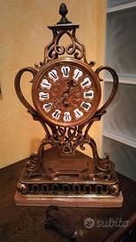 Orologio tavolo peltro dorato stile '800 francese