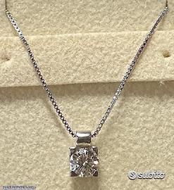 COLLANA PUNTO LUCE ORO 18kt. CON DIAMANTE 0,35