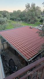 Tettoia con grondaie 5mt x 5mt