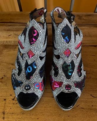 Sandali donna multicolore vera pelle n 38