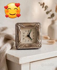 orologio sveglia argento 