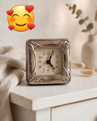 orologio sveglia argento 