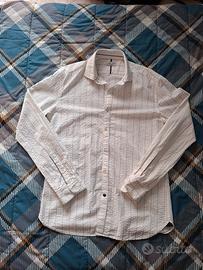 Camicia bianca elegante a righe testurizzate –