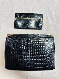 Borsa in vera pelle lavorazione coccodrillo