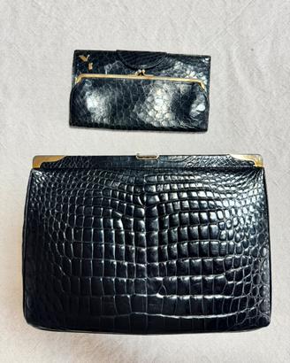 Borsa in vera pelle lavorazione coccodrillo